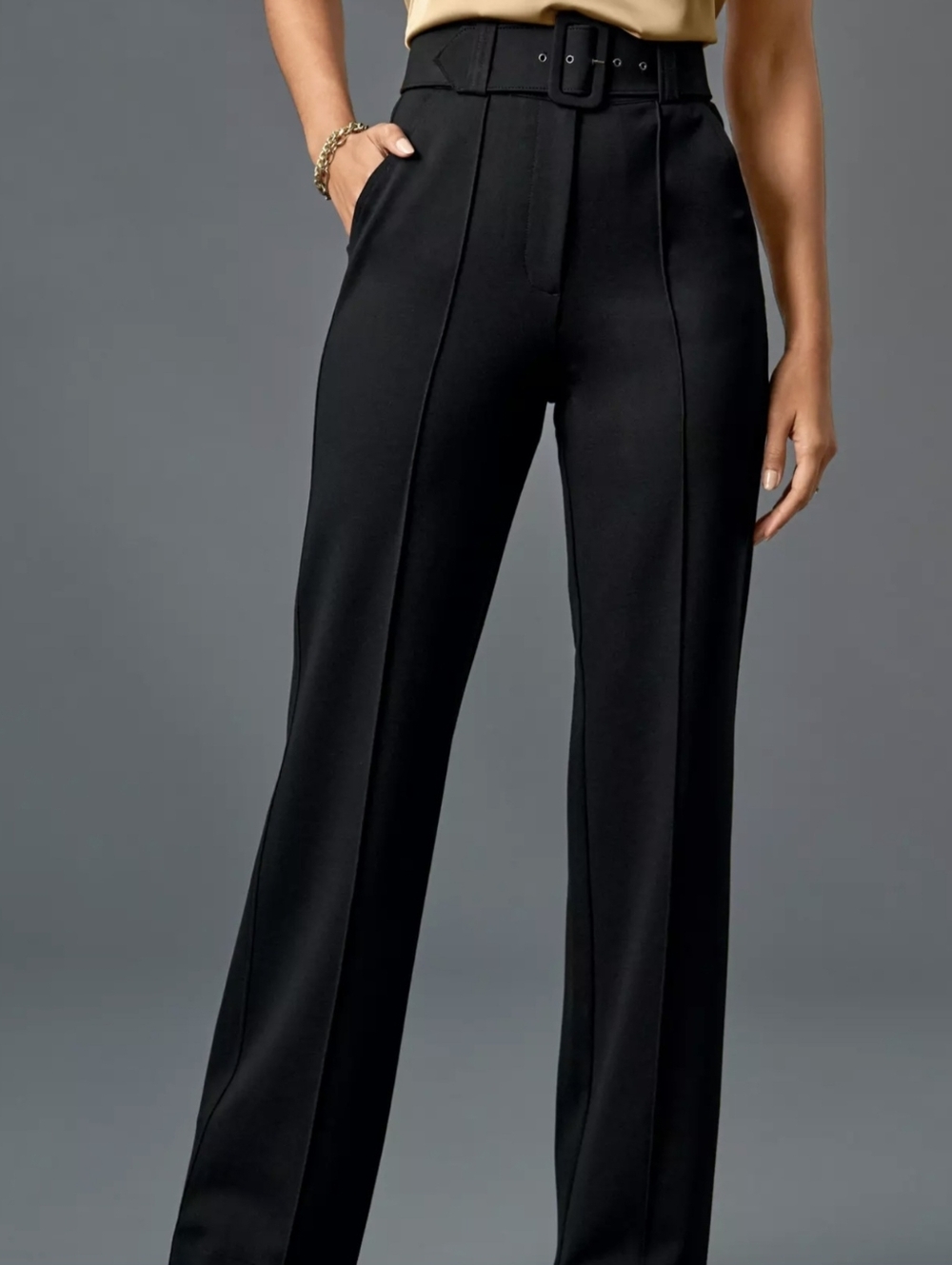 Malibu Wide Leg Belted Ponte Pant